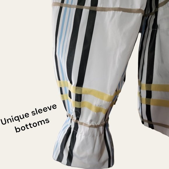 ABBIE MAGS Plaid Zip up Spring/Rain Coat Size Large - Picture 8 of 10